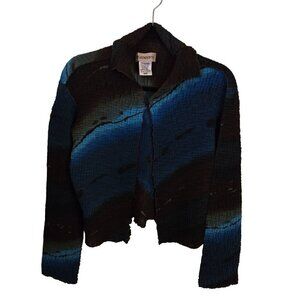 The Wonder Tee Vintage Unique Shades Of Blue Stretch Lightweight Jacket Size M